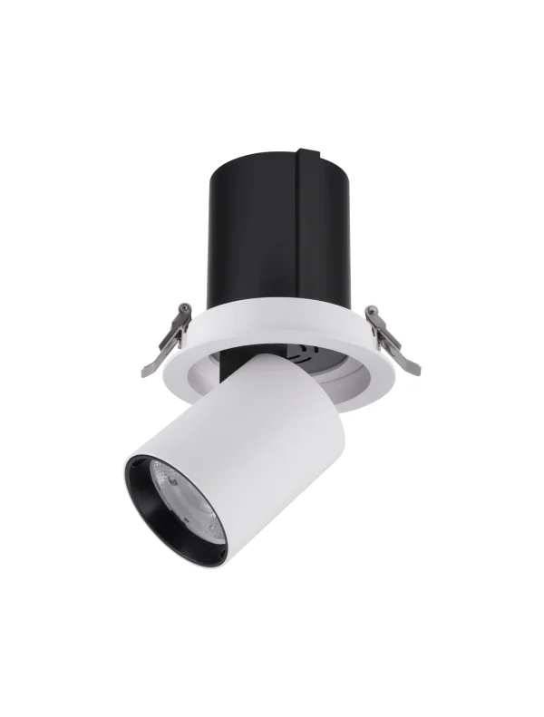 Nova Luce Naruto - spot à encastrer - Ø 115 mm taille d'encastrement - 20W LED inclus - blanc avec noir - couleur de lumière blanc chaud