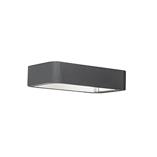 Nova Luce Ned - applique murale extérieure - 28 x 19 x 6 cm - 2 x 6W LED inclus - IP54 - gris foncé
