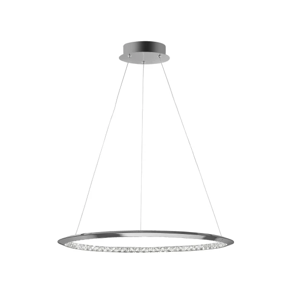 Nova Luce Netuno - lampe suspendue - Ø 60 x 120 cm - 32W LED dimmable inclus - chrome