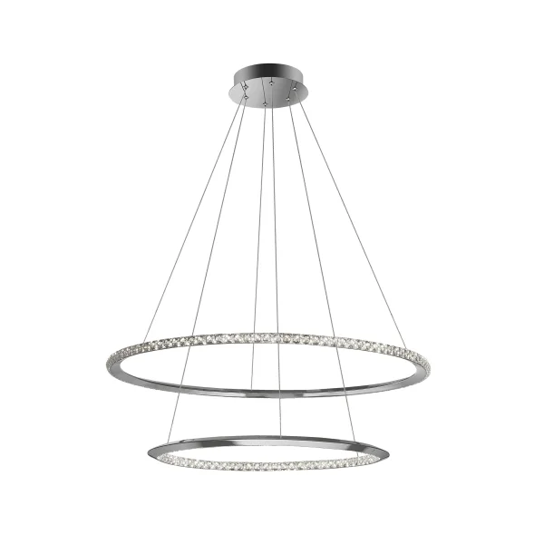 Nova Luce Netuno - lampe suspendue - Ø 80 x 120 cm - 50W LED dimmable inclus - chrome