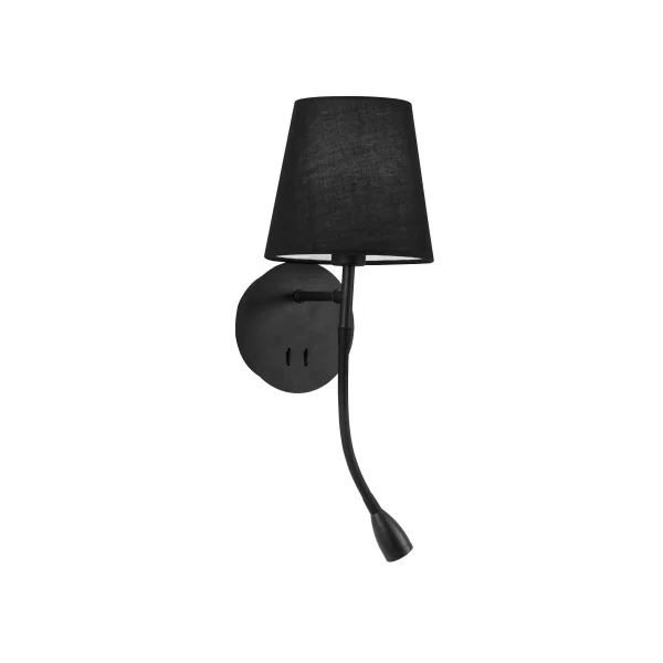 Nova Luce Nia - applique murale avec interrupteur - 19 x 16 x 30 cm - 3W LED inclus - noir