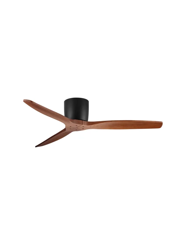 Nova Luce Ninemia - ventilateur de plafond avec télécommande - Ø 132 cm - noir sablé et bois foncé