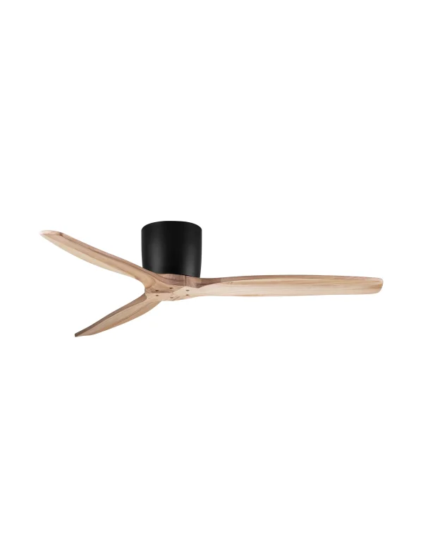 Nova Luce Ninemia - ventilateur de plafond avec télécommande - Ø 132 cm - noir sablé et bois naturel