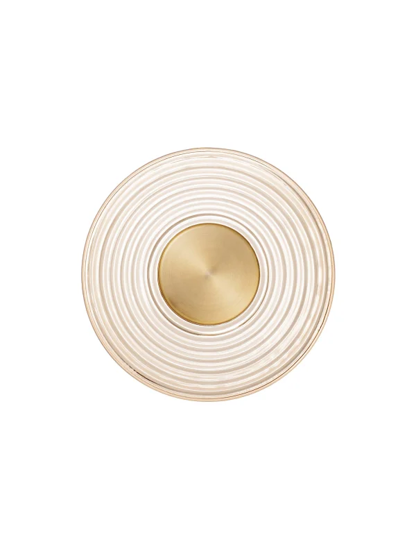 Nova Luce Nous - applique murale - Ø 30 x 30 cm - 8W LED inclus - laiton doré et verre ambré