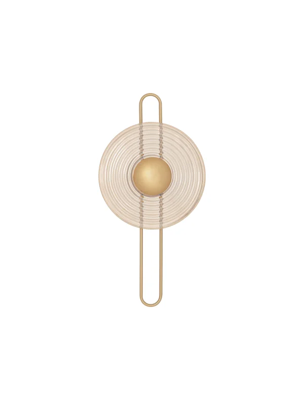 Nova Luce Nous - applique murale - Ø 30 x 60 cm - 8W LED inclus - laiton doré et verre ambré
