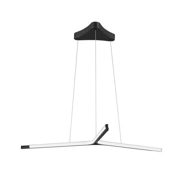 Nova Luce Oderick - lampe suspendue - Ø 101,6 x 182 cm - 45W LED inclus - noir sable
