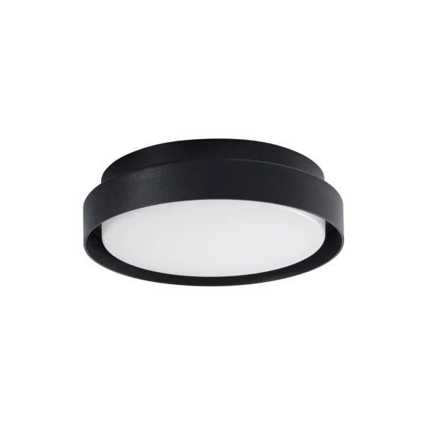 Nova Luce Oliver - plafonnier d'extérieur - Ø 27 x 7 cm - 20W LED inclus - IP65 - noir sable