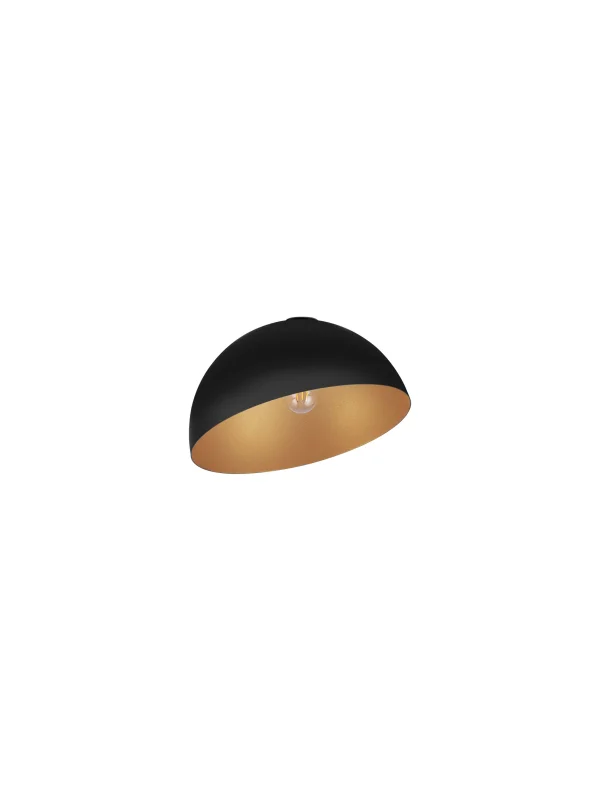 Nova Luce Onia - plafonnier - Ø 40 x 25 cm - noir sablé et or
