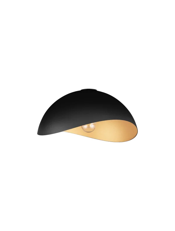 Nova Luce Opsi - plafonnier - Ø 40 x 20 cm - noir sablé et or