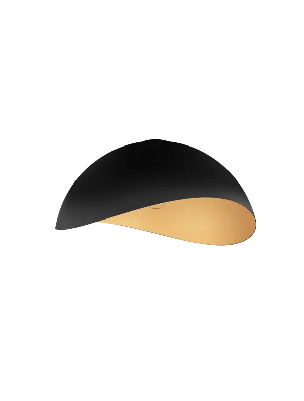 Nova Luce Opsi - plafonnier - Ø 50 x 24 cm - noir sablé et or