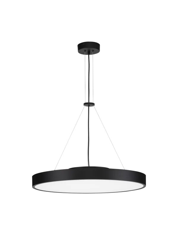 Nova Luce Perfect Profile - lampe suspendue sur télécommande (excl.) - Ø 40 x 120 cm - 24W LED dimmable inclus - 2700K-6000K - noir