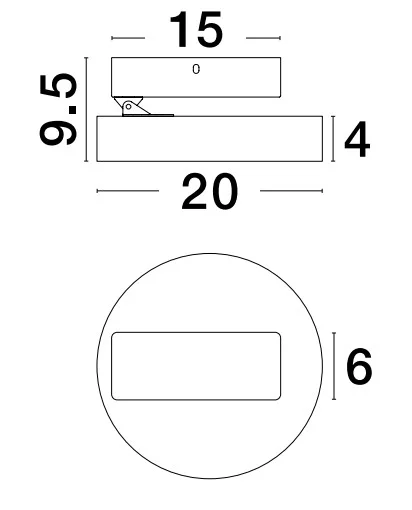 Nova Luce Perfect Profile - plafonnier - Ø 20 x 9,5 cm - 20W LED dimmable inclus - blanc