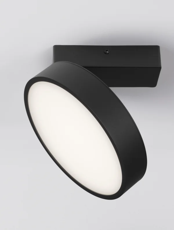 Nova Luce Perfect Profile - plafonnier - Ø 20 x 9,5 cm - 20W LED dimmable inclus - noir