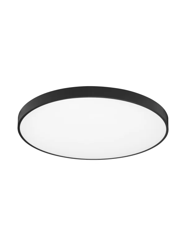 Nova Luce Perfect Profile - plafonnier sur télécommande (incl.) - Ø 80 x 10 cm - 80W LED dimmable inclus - 2700K-6000K - noir