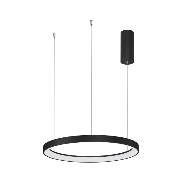 Nova Luce Pertino - lampe suspendue - Ø 48 x 150 cm - 38W LED dimmable inclus - noir sable