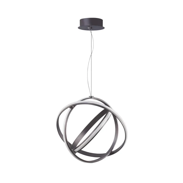 Nova Luce Pertone - lampe suspendue - Ø 50 x 150 cm - 53W LED dimmable inclus - noir violet