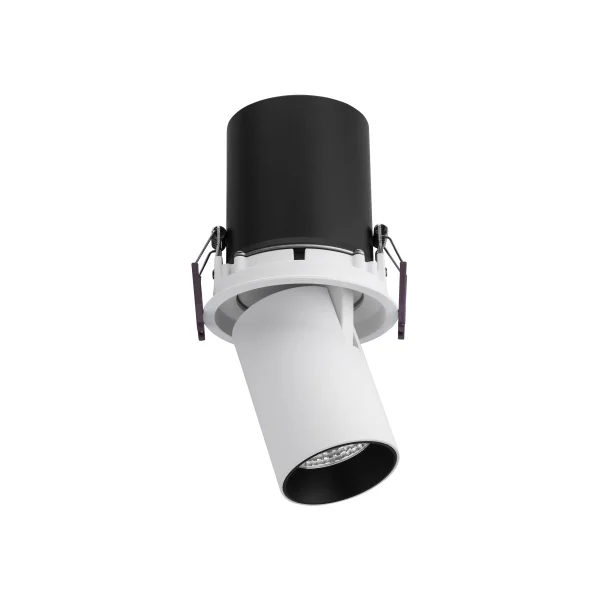 Nova Luce Pin - spot en saillie 1L - Ø 8,4 x 18,6 cm - 12W LED inclus - IP32 - blanc et noir