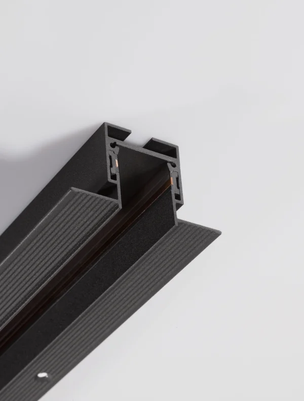 Nova Luce Planet 03 - profilé magnétique encastré sans cadre - 200 x 6,5 x 3,9 cm - noir sable