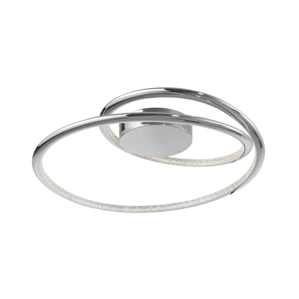 Nova Luce Plasencia - plafonnier - Ø 49,5 x 11,5 cm - 27W LED inclus - chrome