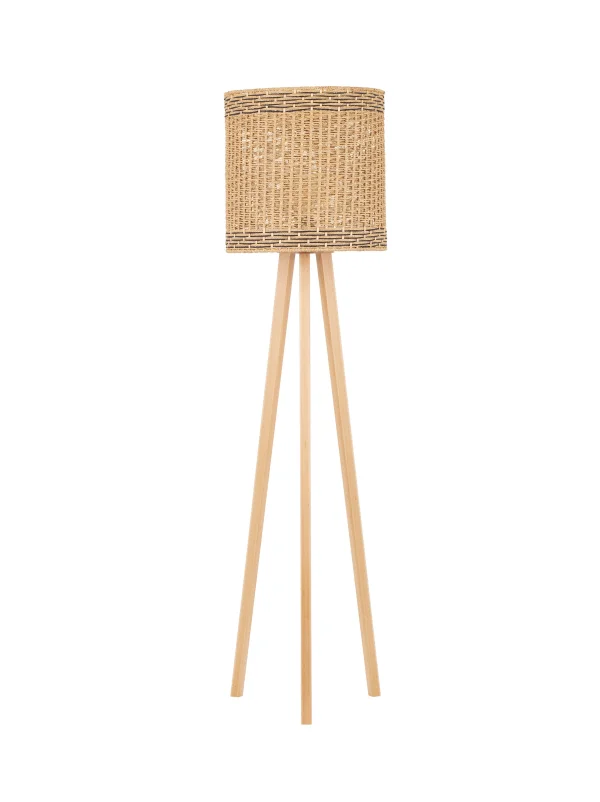 Nova Luce Plette - lampadaire - Ø 39 x 165 cm - bois naturel