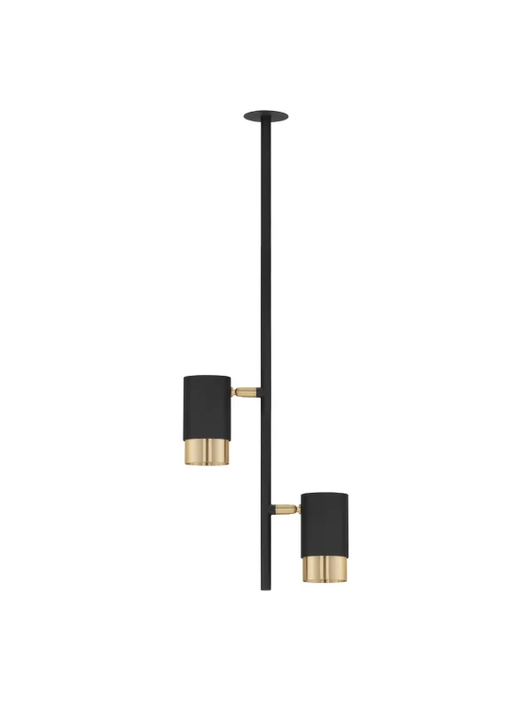 Nova Luce Pongo 2L - spot encastrable - Ø 5,9 x 64,6 cm - Ø 38 mm encastrable - noir et or