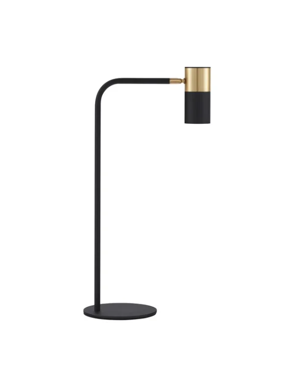 Nova Luce Pongo - lampe de table avec interrupteur et prise USB - Ø 16 x 55 cm - noir sable et or