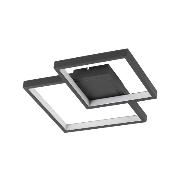 Nova Luce Porto - plafonnier - 32 x 32 x 6 cm - 19W LED inclus - noir sable