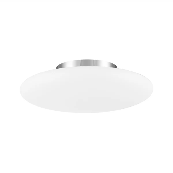 Nova Luce Pressione - plafonnier - Ø 50 x 15 cm - opale et chrome