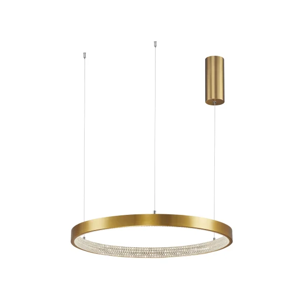 Nova Luce Preston - lampe suspendue - Ø 60 x 120 cm - 37W LED dimmable inclus - antique gold brass