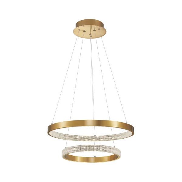 Nova Luce Preston - lampe suspendue - Ø 60 x 120 cm - 60W dimmable LED inclus - antique gold brass
