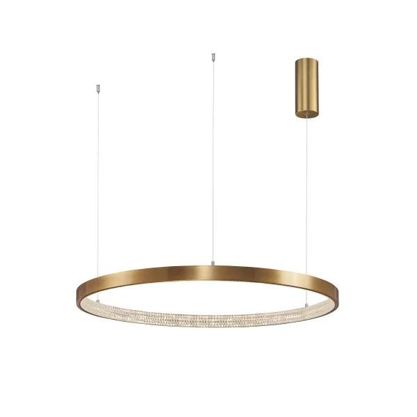 Nova Luce Preston - lampe suspendue - Ø 80 x 120 cm - 50W dimmable LED inclus - antique gold brass