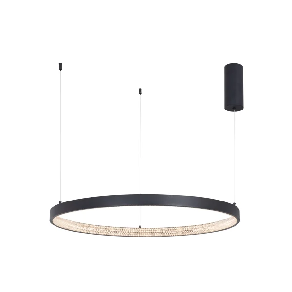 Nova Luce Preston - lampe suspendue - Ø 80 x 120 cm - 50W LED dimmable inclus - sand black