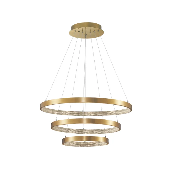 Nova Luce Preston - lampe suspendue - Ø 80 x 150 cm - 112W dimmable LED inclus - antique gold brass