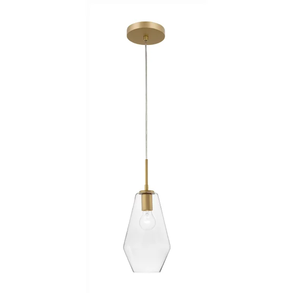 Nova Luce Prisma - lampe suspendue - Ø 17 x 120 cm - or et transparent