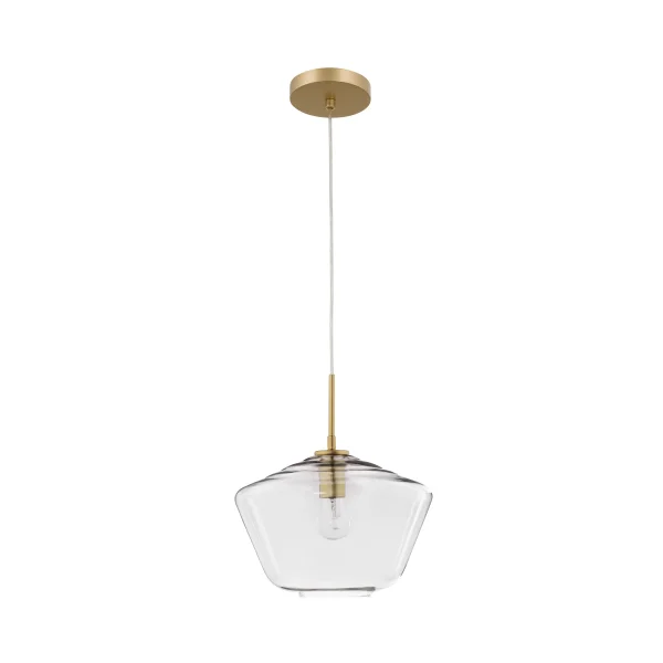 Nova Luce Prisma - lampe suspendue - Ø 30 x 124 cm - or et transparent