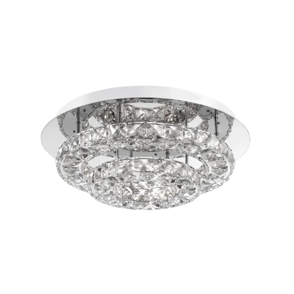 Nova Luce Quentin - plafonnier - Ø 40 x 15 cm - 28W LED inclus - chrome