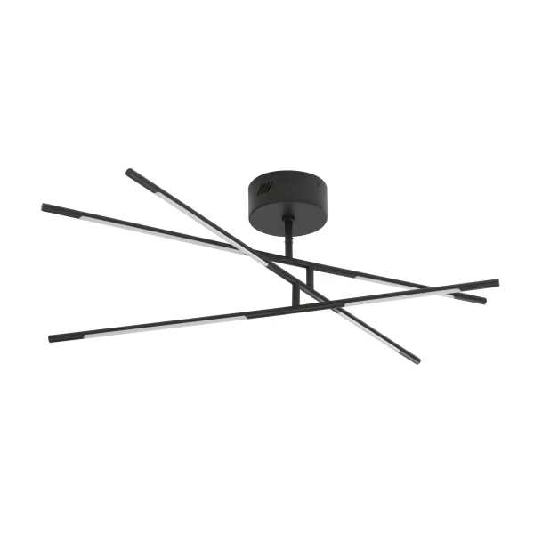 Nova Luce Raccio - plafonnier - 84 x 77 x 25,5 cm - 30W LED dimmable inclus - noir