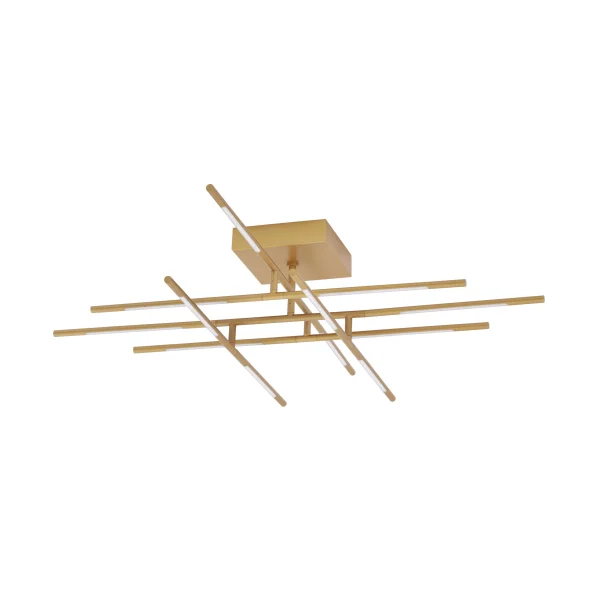 Nova Luce Raccio - plafonnier - 94,5 x 94,5 x 21 cm - 48W LED dimmable inclus - laiton doré