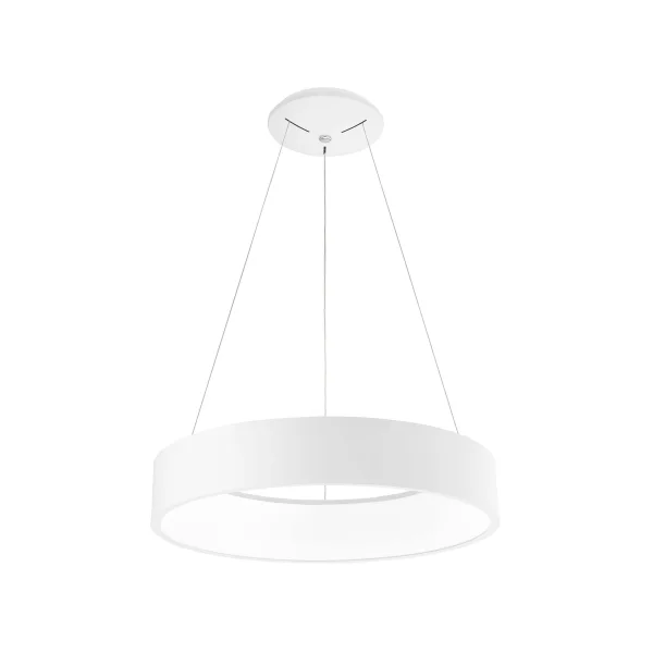 Nova Luce Rando - lampe suspendue - Ø 60 x 120 cm - 42W LED inclus - couleur de lumière blanc chaud - blanc mat