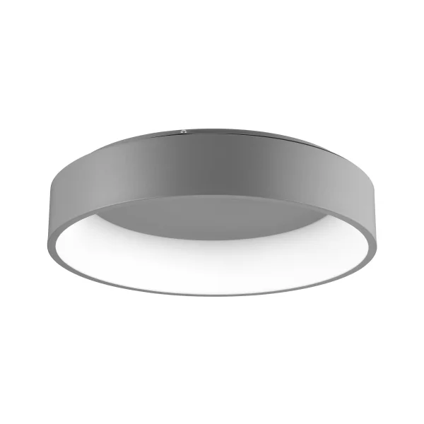 Nova Luce Rando - plafonnier - Ø 60 x 13 cm - 42W LED inclus - couleur de lumière blanc chaud - gris