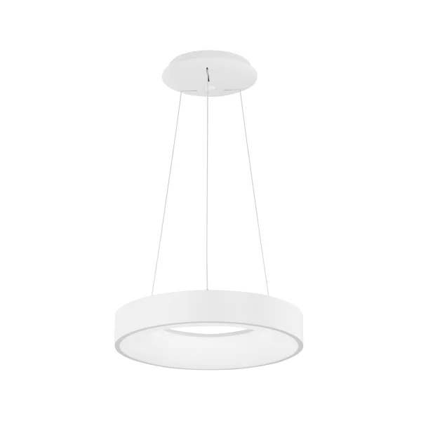Nova Luce Rando Thin - lampe suspendue - Ø 38 x 120 cm - 30W LED dimmable inclus - blanc sable