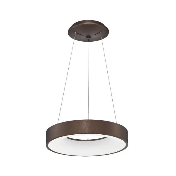 Nova Luce Rando Thin - lampe suspendue - Ø 38 x 120 cm - 30W LED dimmable inclus - café brossé
