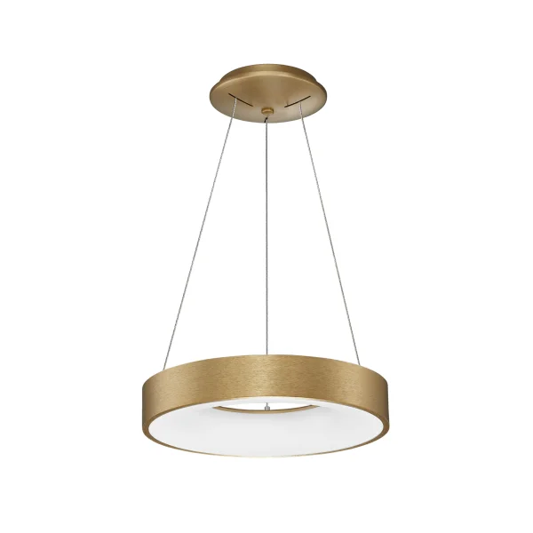 Nova Luce Rando Thin - lampe suspendue - Ø 38 x 120 cm - 30W LED dimmable inclus - or brossé