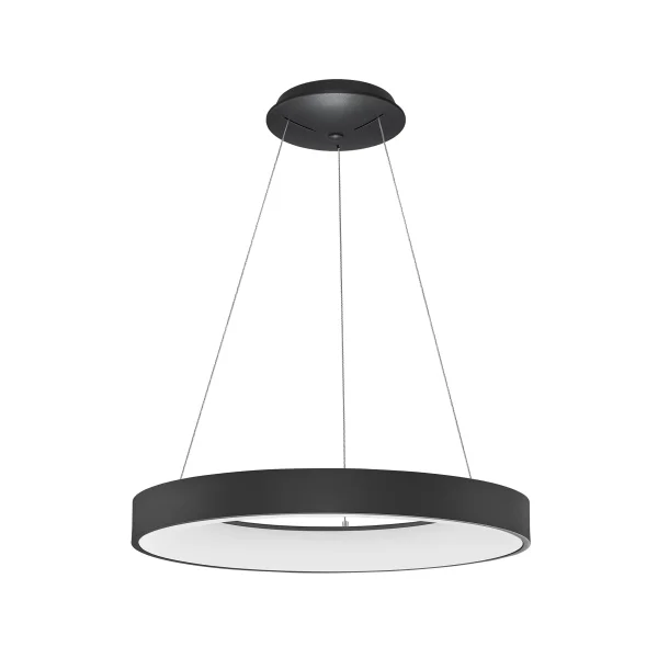 Nova Luce Rando Thin - lampe suspendue - Ø 60 x 120 cm - 50W dimmable LED inclus - sand black - white light colour