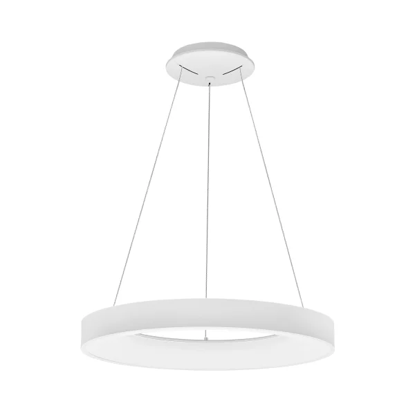 Nova Luce Rando Thin - lampe suspendue - Ø 60 x 120 cm - 50W LED dimmable inclus - blanc sable - couleur de lumière blanche