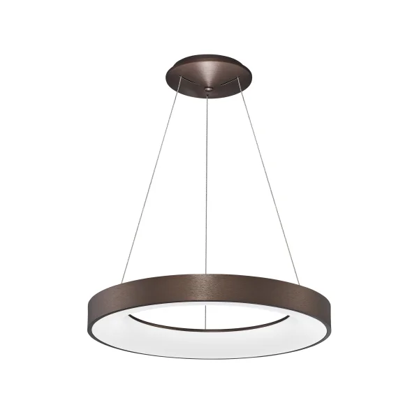 Nova Luce Rando Thin - lampe suspendue - Ø 60 x 120 cm - 50W LED dimmable inclus - café brossé