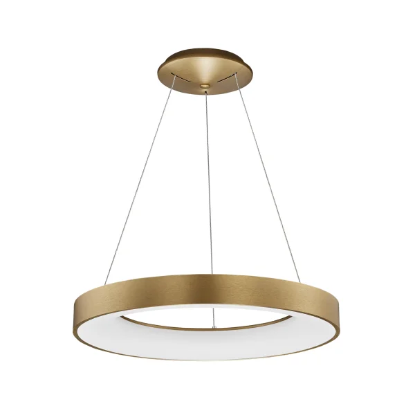 Nova Luce Rando Thin - lampe suspendue - Ø 60 x 120 cm - 50W LED dimmable inclus - or brossé