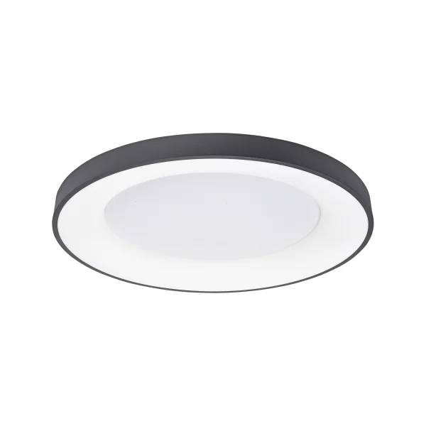 Nova Luce Rando Thin - plafonnier - Ø 60 x 9 cm - 50W LED dimmable inclus - noir sable - lumière blanche