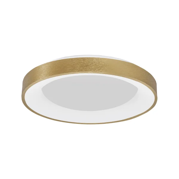 Nova Luce Rando Thin - plafonnier - Ø 60 x 9 cm - 50W LED dimmable inclus - or brossé