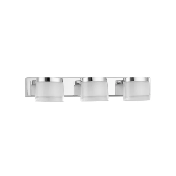 Nova Luce Sabia - lampe miroir - 38 x 9,8 x 7,5 cm - 15W LED inclus - IP44 - chrome